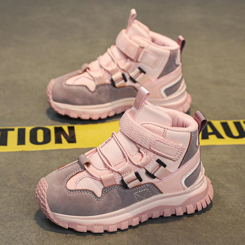 

Детские высокие хлопковые кеды 2025 зима новые мягкая подошва нескользящие студенческие спортивные туфли для мальчиков и девочек утепленные флисом теплые 30