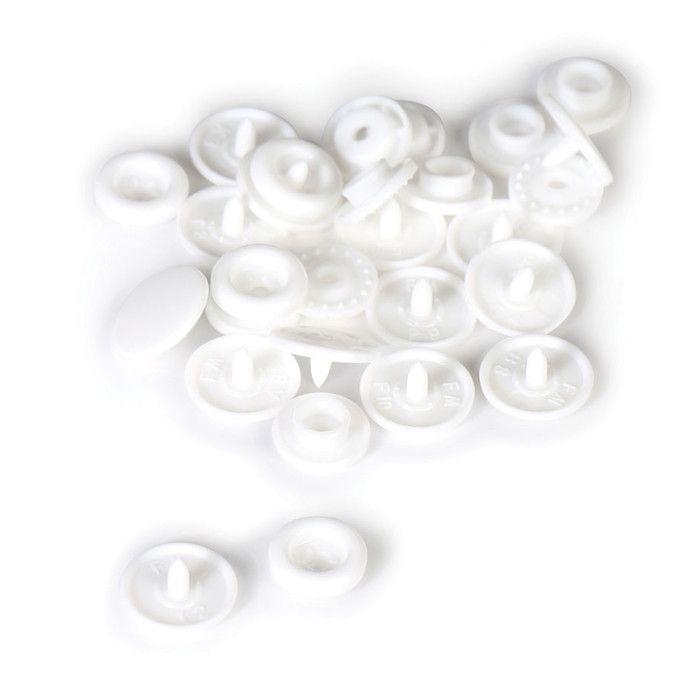 Boutons pression résine Blanc (10 boutons)