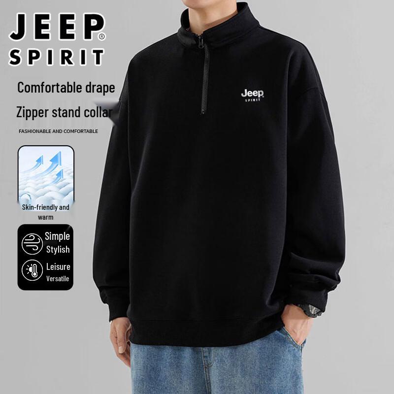 JEEP SPIRIT Men s Autumn/Winter Half-Zip Sweatshirt M