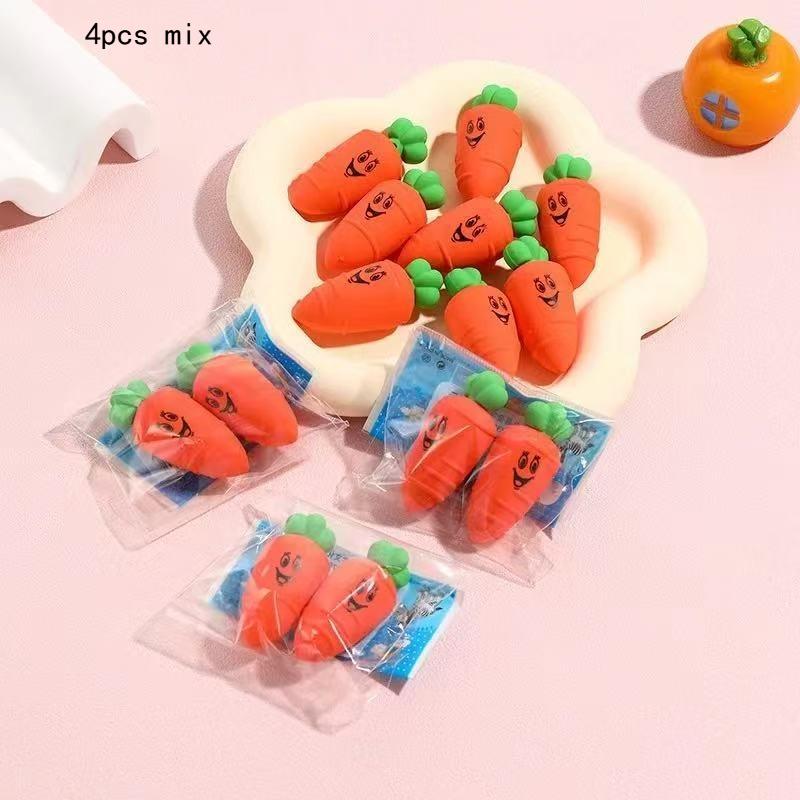 

Lovely Childrens Learning Kawai Stationery Creative 3D Cute Eraser Cartoon Carrot Eraser Office Accessories School Supplies