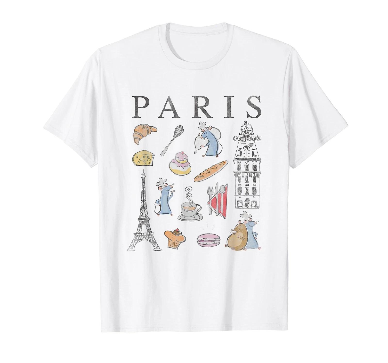Disney Pixar Ratatouille Paris Food & Places Collage Retro T-Shirt_ 4XL