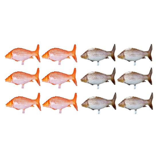 6 Pcs Fish Shaped Foil Balloons Realistic Carp Balloons for Fishing Themed Birthday Party Baby Shower Supplies