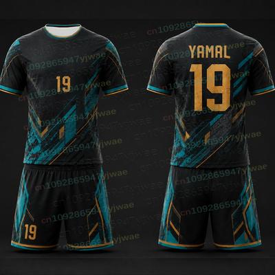 Special Edition NO.19 YAMAL Football Jersey Tee Shorts Set Fashion Spain Fan Shirt Shorts Autumn Kid 2 Piece Set Tracksuit