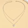 1 Women's Lats Sparkling Double Layer Butterfly Necklace Exquisite Double Layer Collar Chain Jewelry Banquet Party Holiday Gift