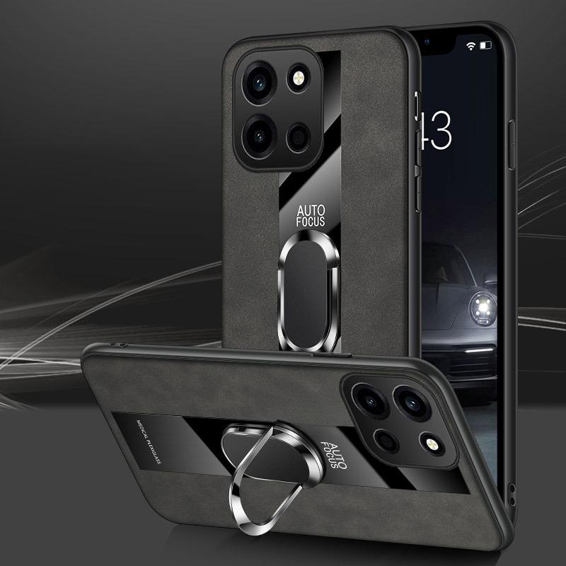 For OnePlus Nord6 Case Business Magnetic Ring Holder Shockproof sheepskin Leather Soft Silicone Fashion for OnePlus Nord 6 Back Cover