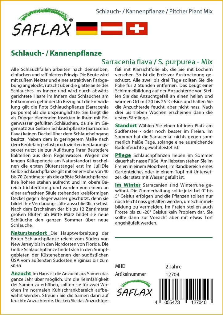 SAFLAX Mix di piante carnivore - 10 semi - Sarracenia Mix