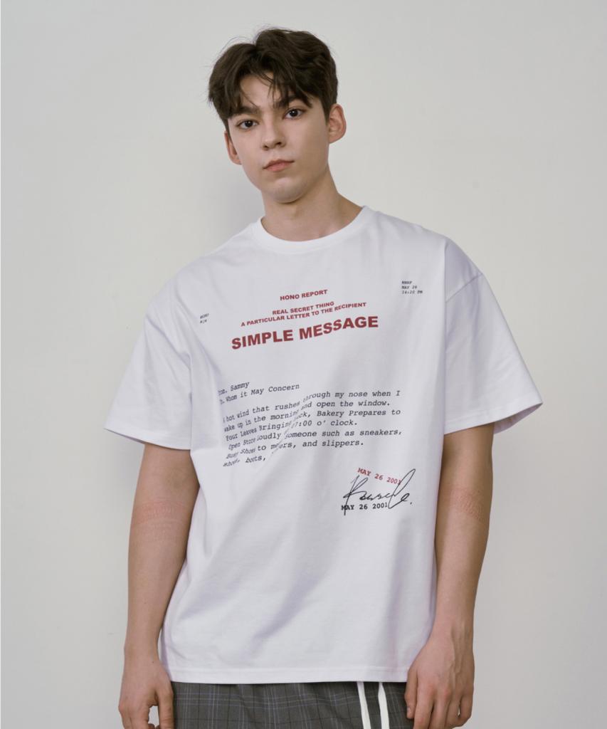 HONO REPORT Letter T-Shirt_White