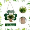 User Friendly Wood Shamrock Shape Welcome Plaque for . Patrick's Day Festival Decors with Easy Installation At Your Entrance