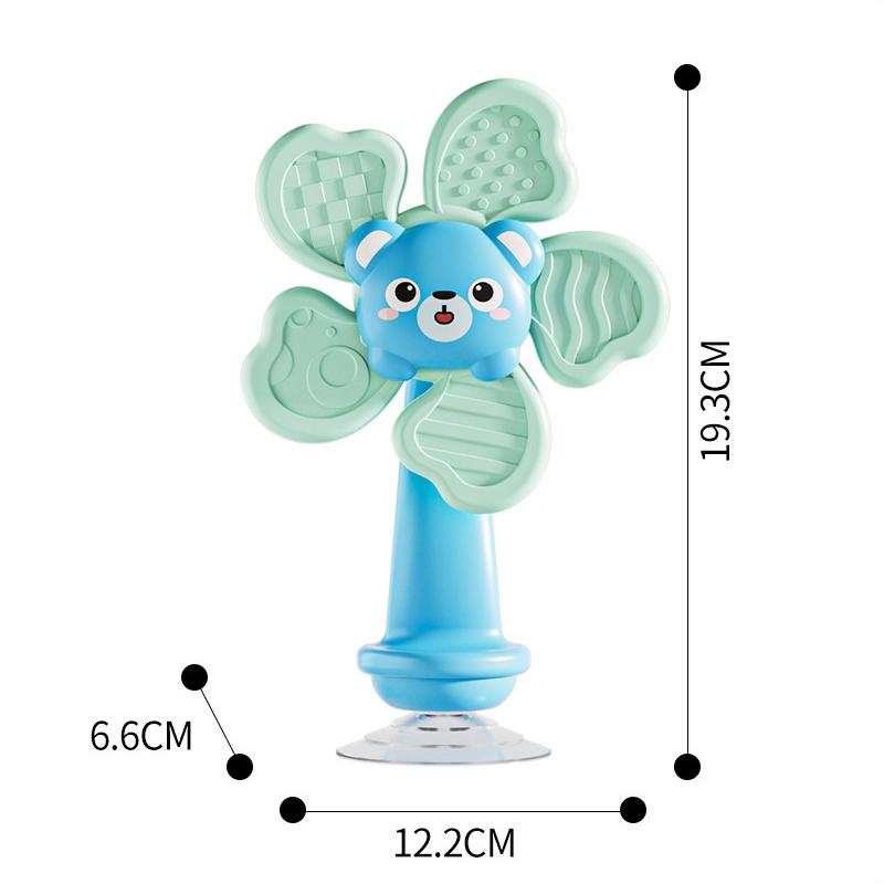 Baby Animal Spinner Toy with Suction Cup Sensory Spinning Rattle, Montessori Early Learning Fidget Toy for Highchair, Car & Bath