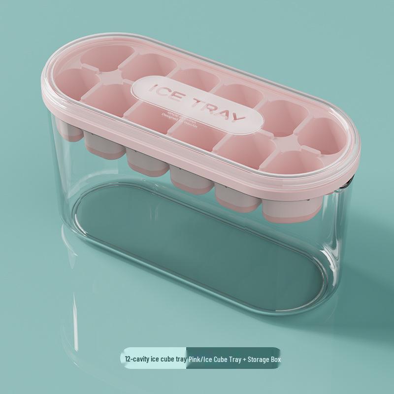 Multi-layer Silicone Ice Cube Tray & Storage Box - Large Press-type Design for Home Use