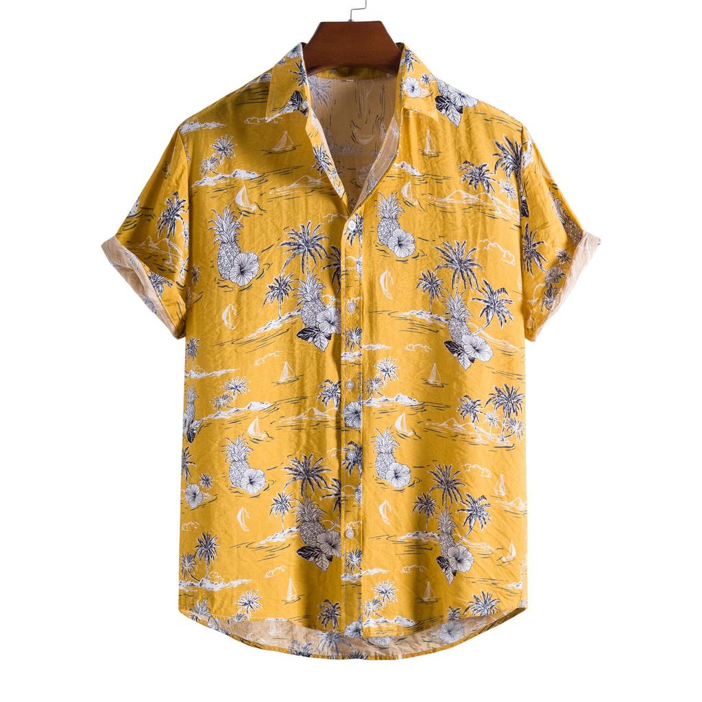 Blusas Hombre Primavera Verano Casual Slim O Neck Estampado Blusas Hombre Primavera Verano Casual Slim O Neck Estampado