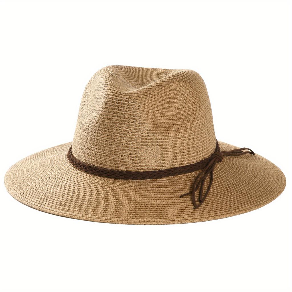 2025 New Straw Hat for Women Men UV Protection Natural Panama Hat Wide Brim Sun Hat Men Classic Fedora Beach Hat
