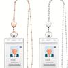 New Ball Bead Necklace Retractable Work Document Lanyard Sweater Chain Key Strap Necklace