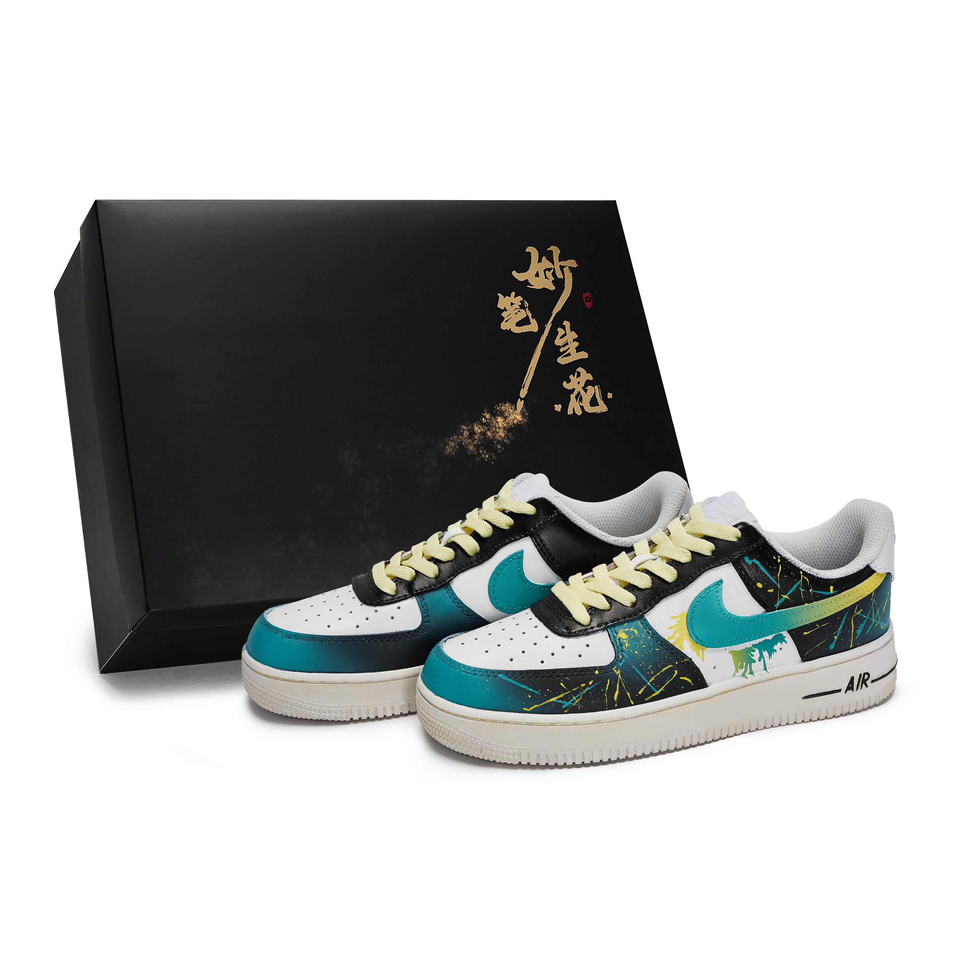 

Nike Air Force 1 Skateboard Shoes Unisex Low Top Yellow/Blue CW2288-111(Team171-S-BOX) 38