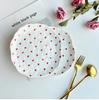 Heart Pattern Ceramic Plates Household 8 Inch New Underglazed Colour Round Dessert Dish Aesthetic High End Dinner Tableware
