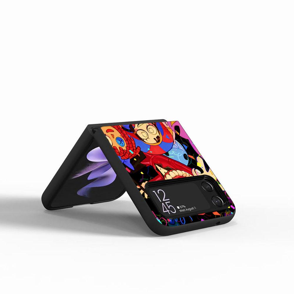 The Amazing Digital Circus Jax Case for Samsung Galaxy Z Flip4 Flip3 5G PC Hard Phone Shell Z Flip 4 3 Black Zflip4 Zflip3 Cover