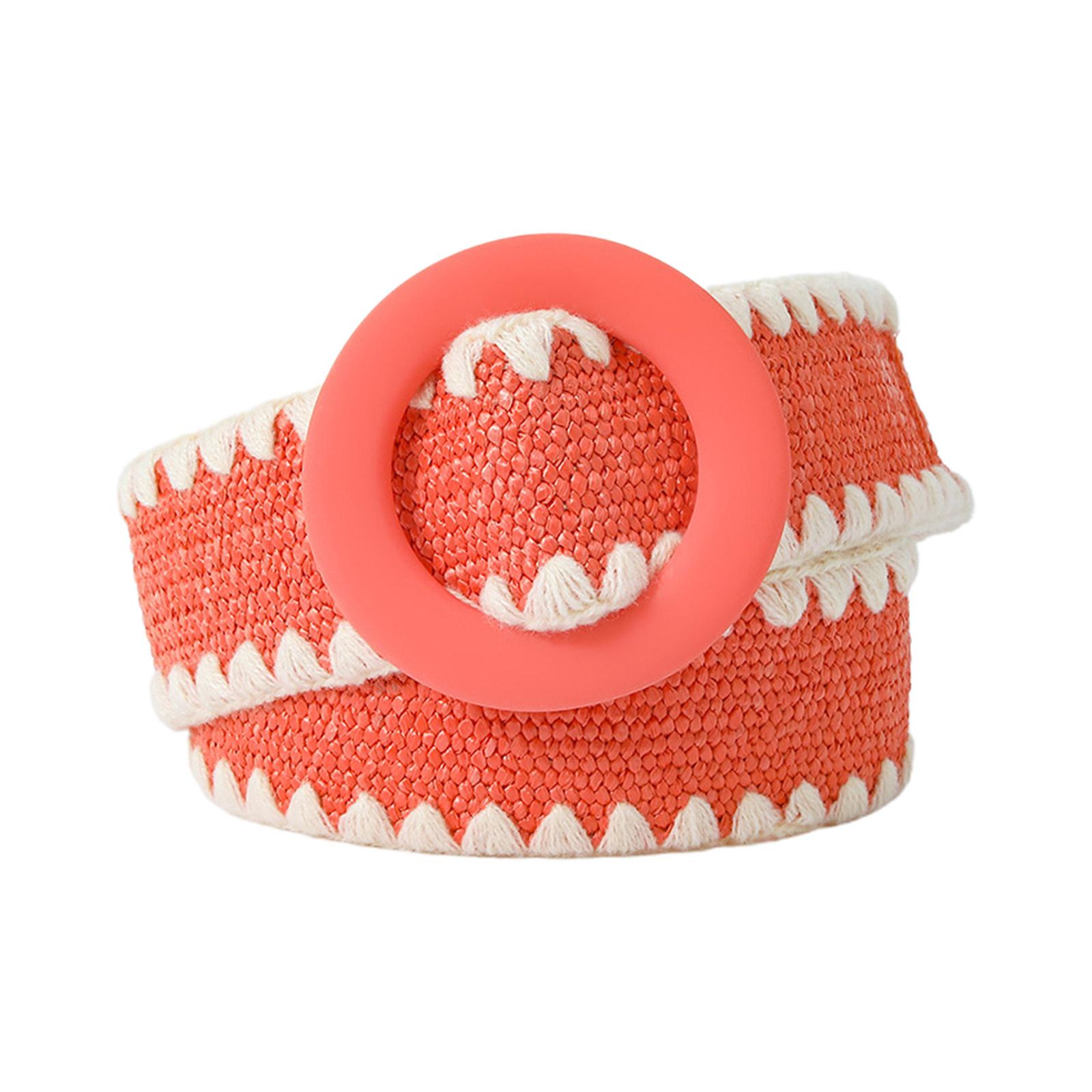 

Цвет на выбор, женский вязаный ремень, винтажный плетеный пояс в тон, полипропиленовая соломенная женская классическая рубашка, пояс с уплотнением на талии оранжевый