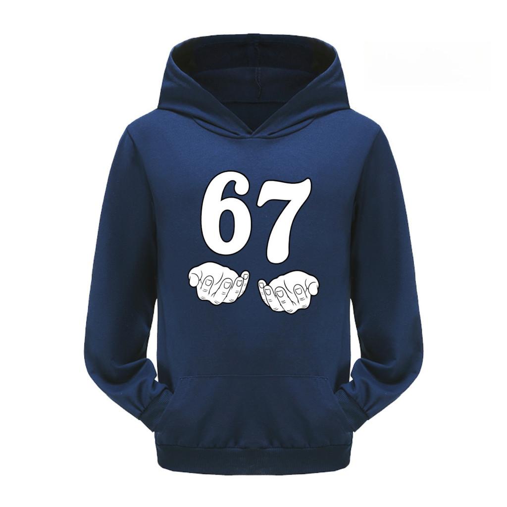 5391 Boys Girls Steal a Brainrot 67 Printed Cotton Fashion Long Sleeves Hoodies