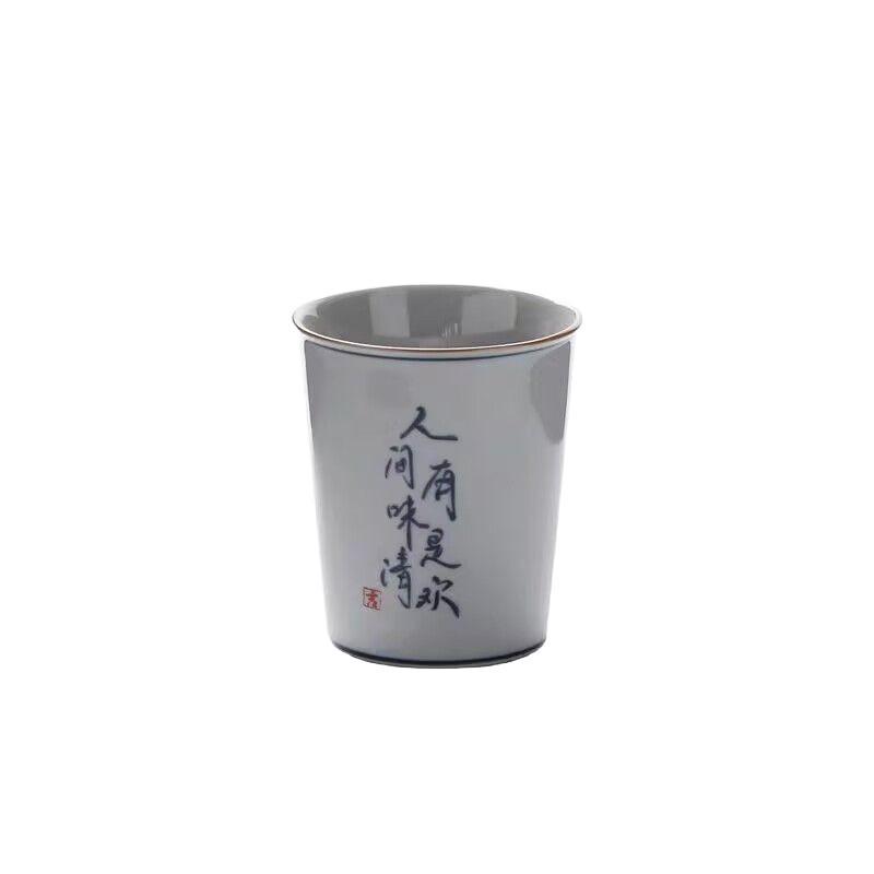 Coke Cup Beverage Cup Household Cup Ceramic Retro Blue And White Tea Tasting Cup Cup Personal Cup Tea Master Cup