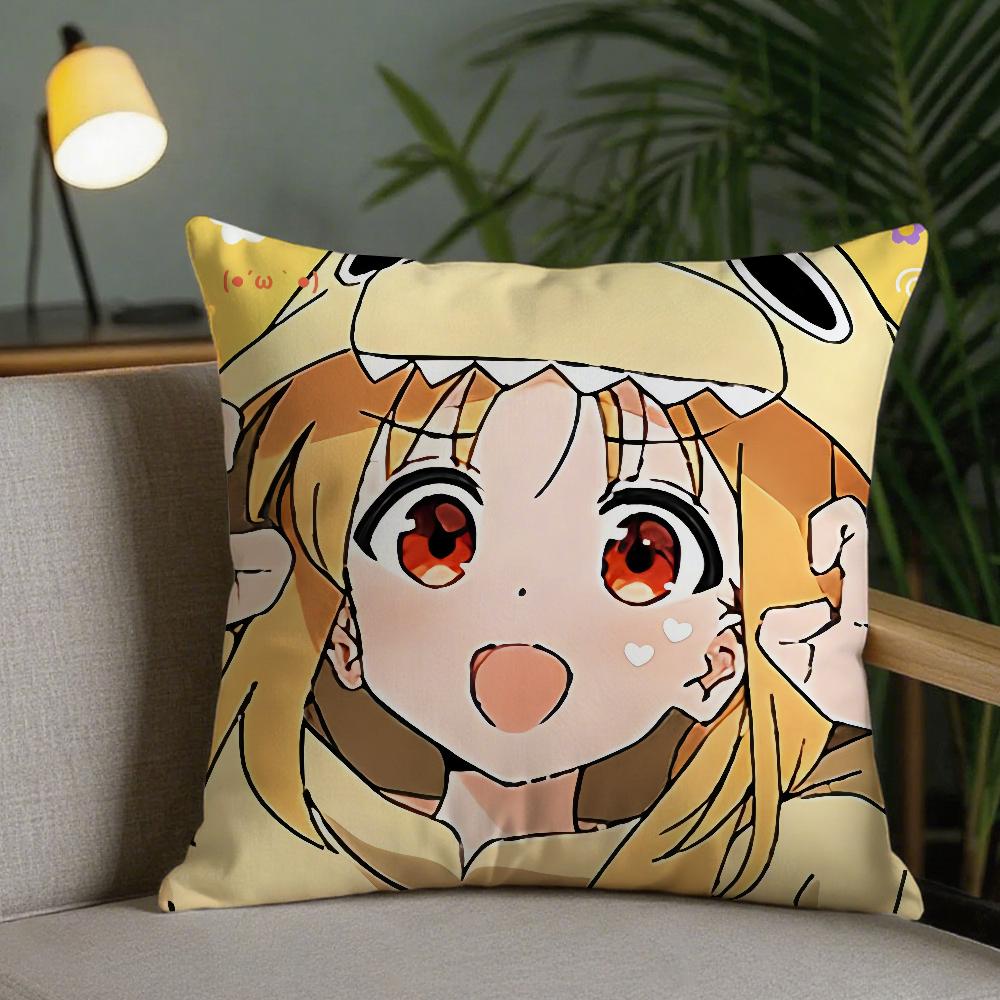 Anime BBocchi Cute RRock Pillow Case Square DoubleSided Printing Sofa Cushion Cover Pillowcase Bedroom Bedside