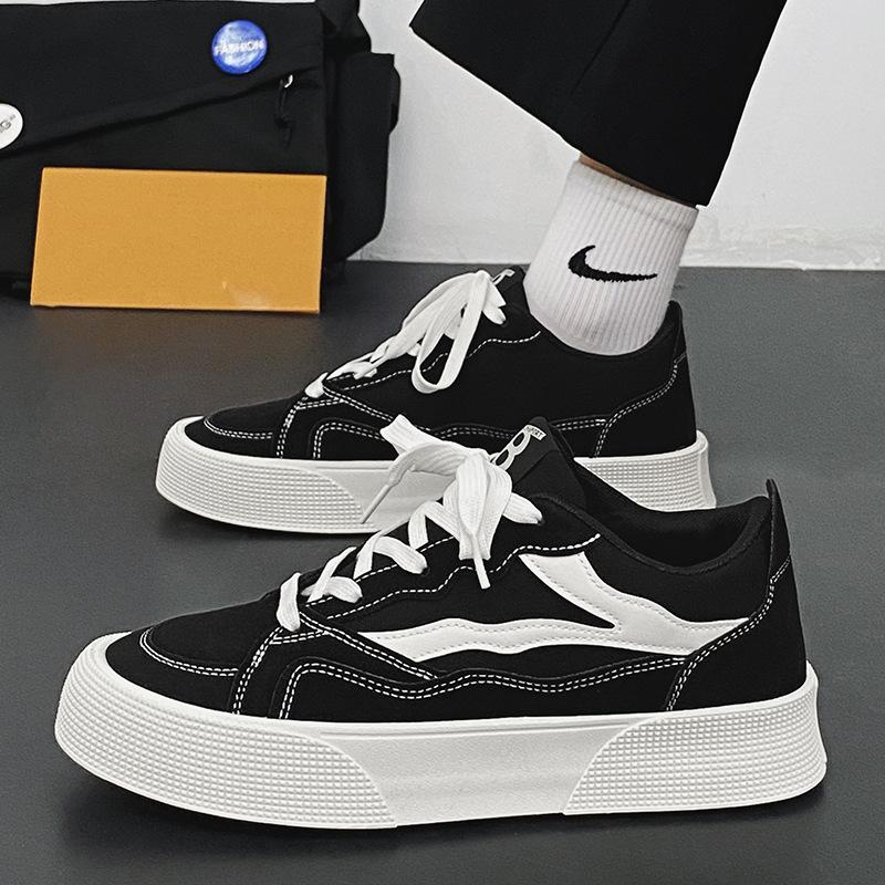 

Мужская парусиновая обувь, новинка 2024 года, дизайнерская повседневная обувь для мужчин, удобные универсальные кроссовки на платформе, Zapatillas De Hombre 39 чёрный
