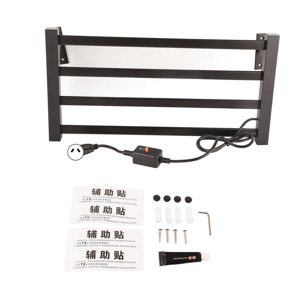 Termostatická polička na ručníky pro montáž na stěnu Elektrické topení Stojan na sušení ručníků pro domácí koupelnu UK Plug