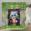 Highland Cow Shower Curtain Farmhouse Funny Bull Rustic Western Watercolor Spring Florral Cute Animal Plant Kids Bathroom Decor