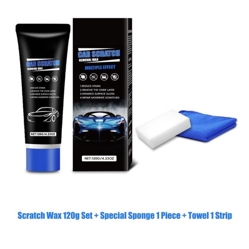 120G/4.23oz Car Surfaces Paint Restorer with Wipe and Sponge Car Scratch Repair Wax Paint Scratch Repairing Polishing Wax