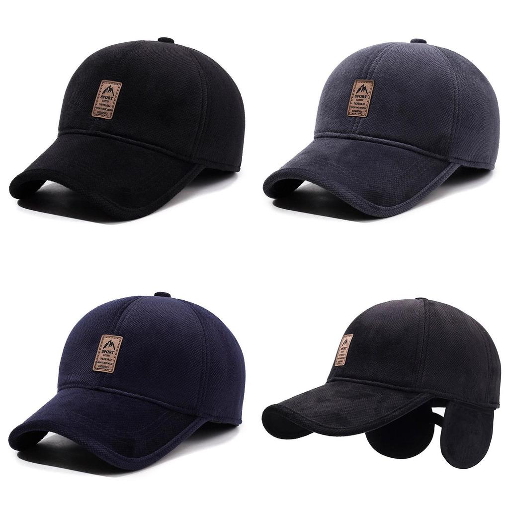 Sports Style Baseball Cap For Men With Fleece Lining Windproof Warmth For Outdoor Activities