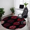 1 Stück Teppich mit Lippenmuster für das Büro, rutschfest, runder Teppich, weich und bequem, Teppich für das Büro, leichte runde Bodenmatte yy251226071
