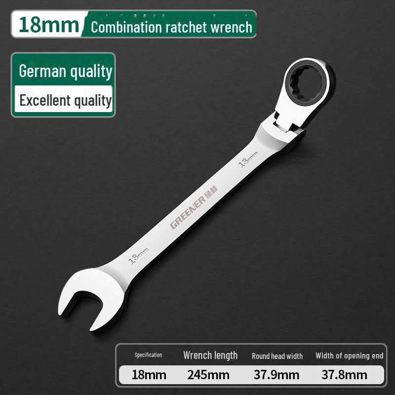 Green Forest Dual-Purpose Ratchet Wrench with Mirror Finish