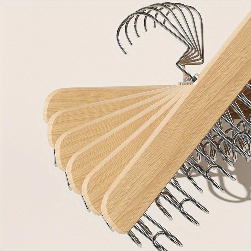 Wooden Multi-Hook Hanger Organizer - Space-Saving Storage Rack for Underwear Bras Vests