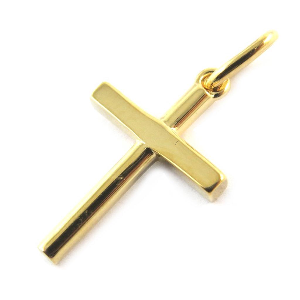 Altesse [N3334] - Gold Plated 'Cross' Pendant (Lourdes) - 22x14 Mm