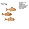 Tabletop Fish Ornament 3Pcs/Set Bathroom Wall Decoration, Rustic Wooden Art 2D Printed Sculpture, Nautical Hanging for Beach Lake House Ocean Style