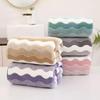 7A Antibacterial Coral Fleece Wavy Pattern Lint-Free Quick-Dry Face & Hand Towel Unisex