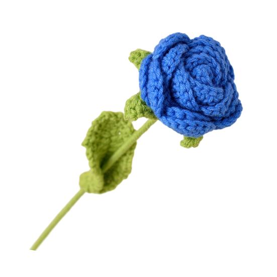 Simulated Flowers Handmade Scented Crochet Fake Flower with Steel Wire