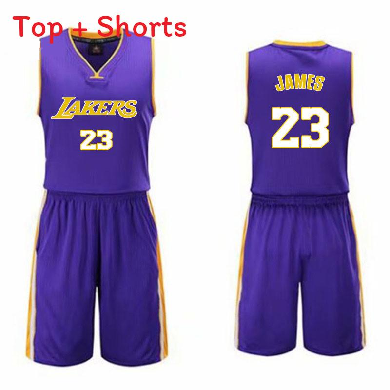 Los Angeles Lakers Lebron James Basketball Jersey Set With Polyester Fabric For Men And Sports Enthusiasts
