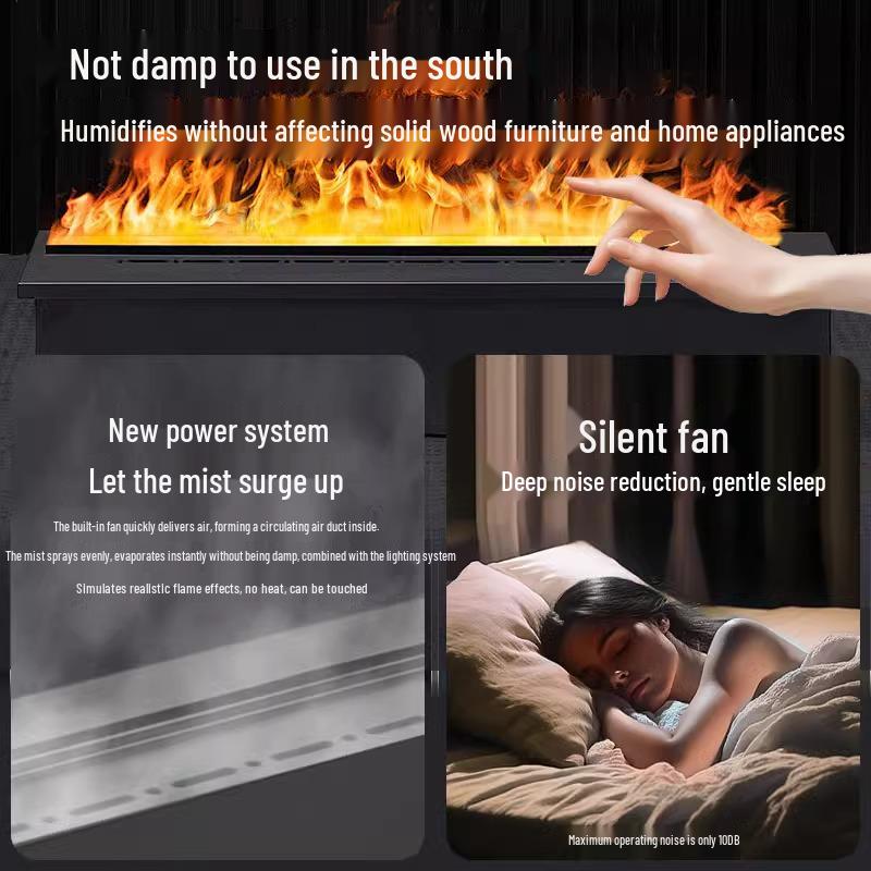 Nordic Style 3D Atomizing Electronic Fireplace with Built-in Humidifier
