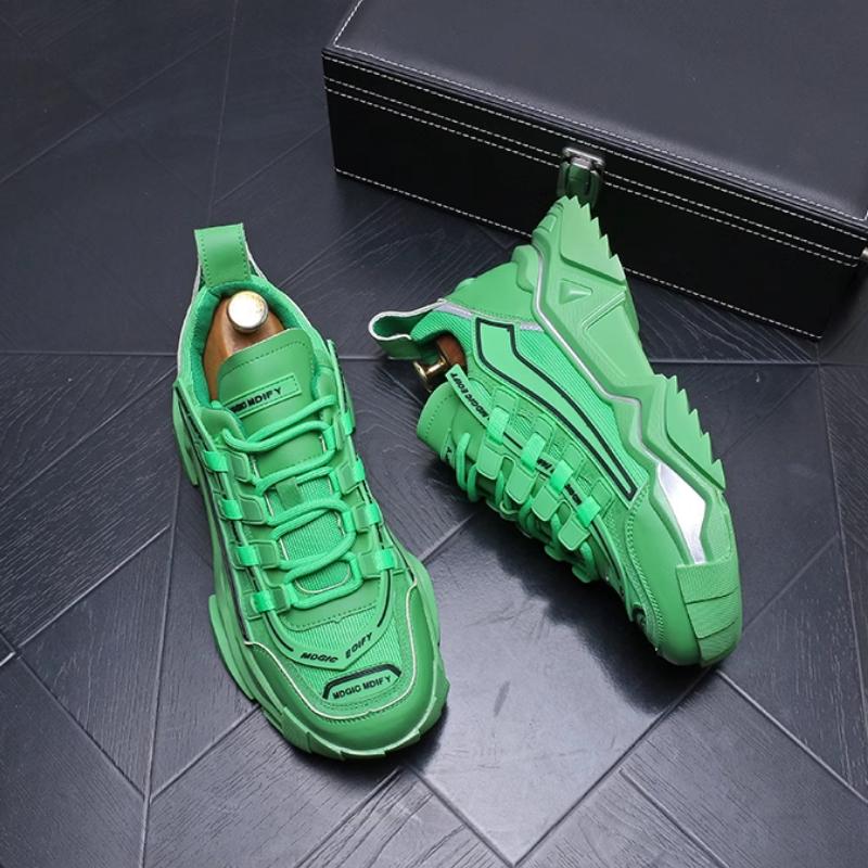 Fashion New dad boots simple fashion breathable versatile casual shoes thick soles running for men zapatillas hombre b7 cm colore verde chiaro