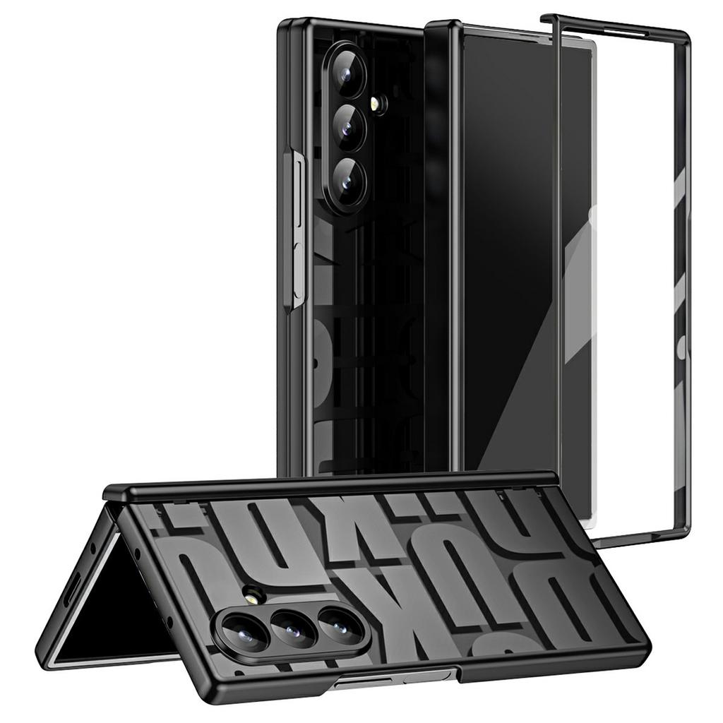 For Samsung Galaxy Z Fold7 5G Case Electroplating PC Phone Cover with Tempered Glass Film