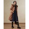 Jiuzi Annakou Elegant Hooded Fur-Collar Duck Down Winter Jacket