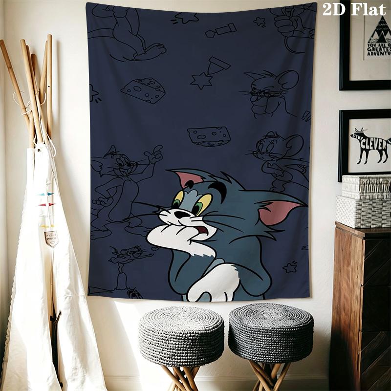 Tom Jerry Classic Adventure Tapestry Wallmounted Fashion Print Work Of Art Background Cloth Wall Decoration