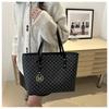 New Large Capacity Commuter Tote Bag Faux Leather Shoulder Handbag for Women Students CLE