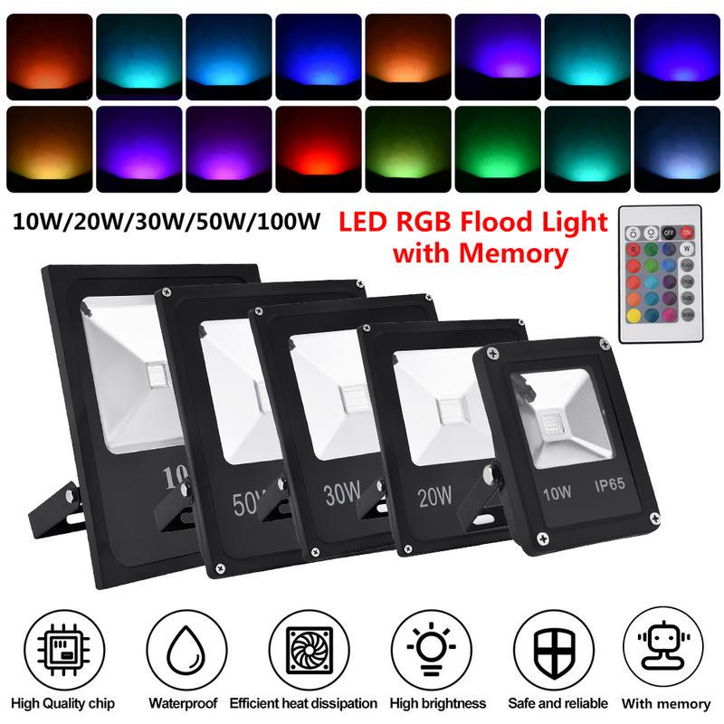 100W 50W 30W 20W 10W LED RGB Flood Light Outdoor Garden Color Changing W/ Remote 100W 50W 30W 20W 10W LED RGB Flood Light Outdoor Garden Color Changing W/ Remote