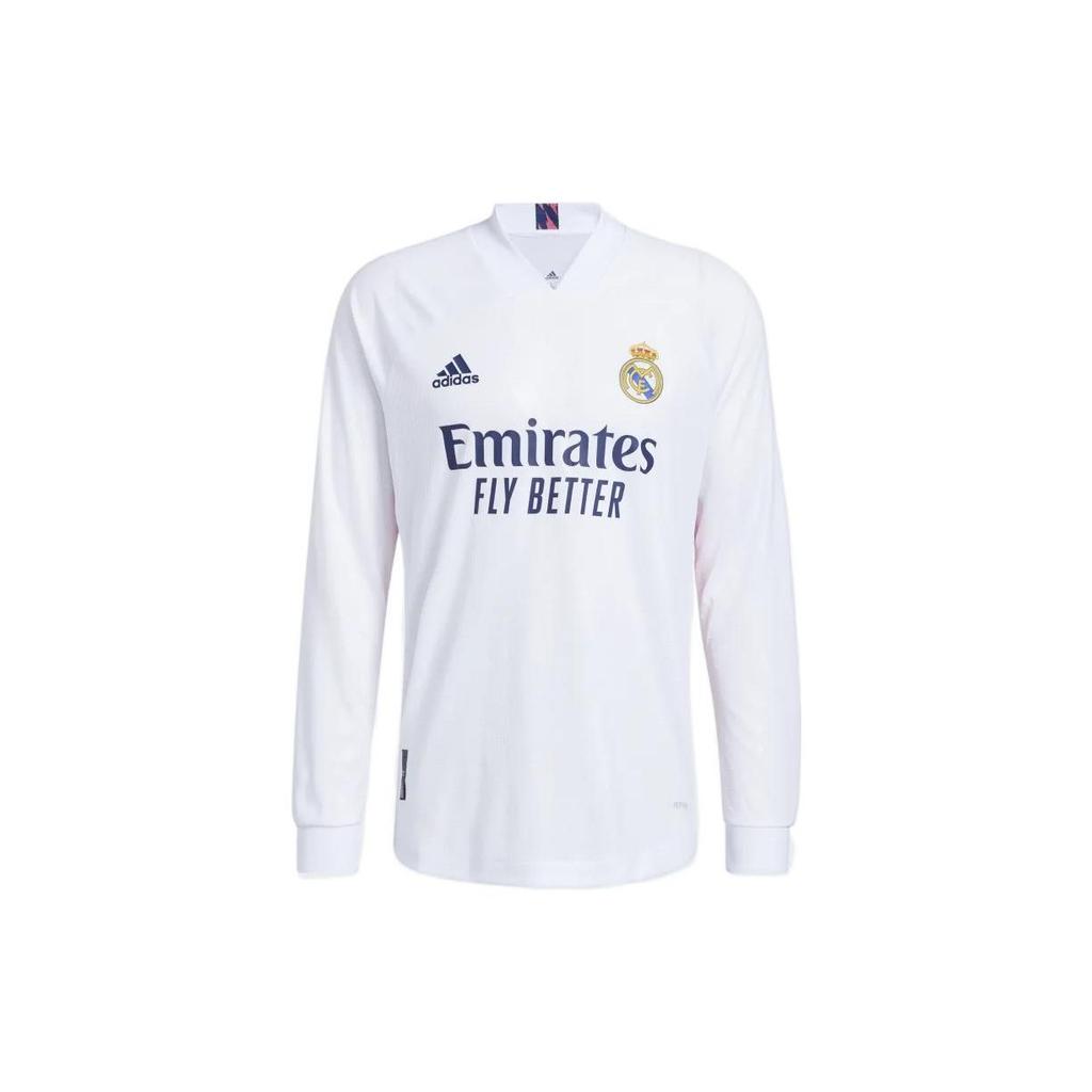 Adidas Real Madrid 20-21 Home Player Edition Long Sleeve T-Shirt Men Tops White FQ7488