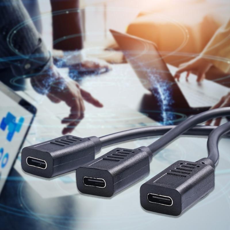 Type C Male To 3 Type C Female Splitter for 5V3A Fast Charging and Data Transfer Support Phones Laptops Simultaneously