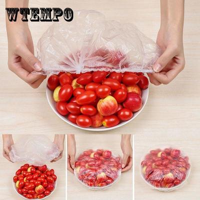 100Pcs Disposable Food Cover Transparent Plastic Wrap Elastic Food Lids Refrigerator Preservative Bowl Cover Dust-Proof Freezer Bags