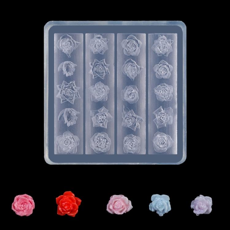 Silicone Stamping Template Rose And Butterfly Nail Art Silicone Molds 3D Carving Templates For Elegant Nail Decorations