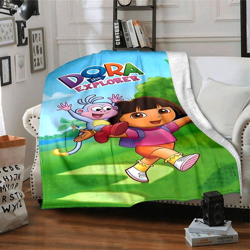Dora'S Adventure Nature Flannel Blanket Super Soft Warm Cozy Blanket For Sofa Bed Office Travel Allseason Home Decor Gift