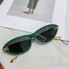 Old money wind European and American fashion cat eye small frame sunglasses b home rope knot metal leg sunglasses women's advanced sense INS